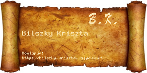 Bilszky Kriszta névjegykártya